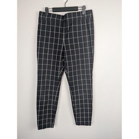 Talbots Pants Womens 10 Windowpane Skinny Ankle Stretch Trousers Office Workwear - Picture 1 of 7
